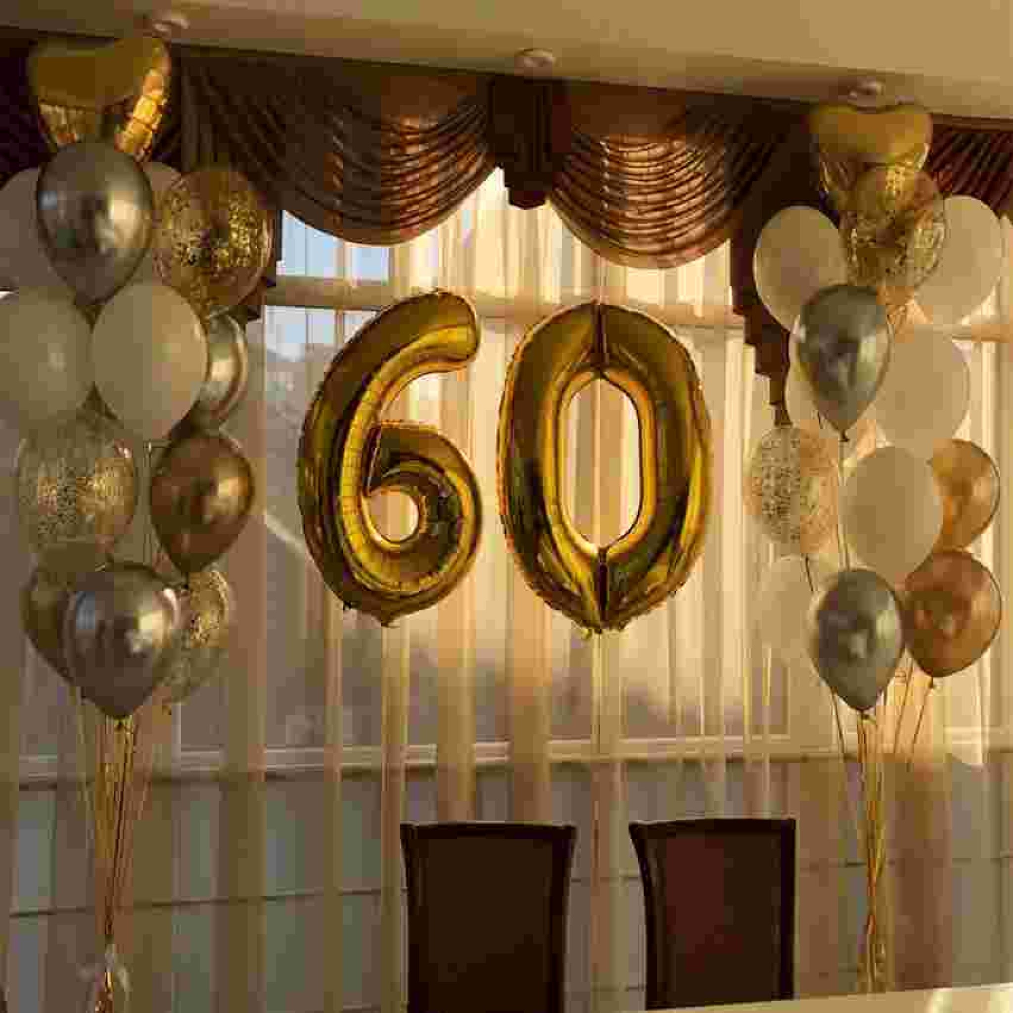 Elegant 60th Birthday Balloon Bouquet Celebration Set