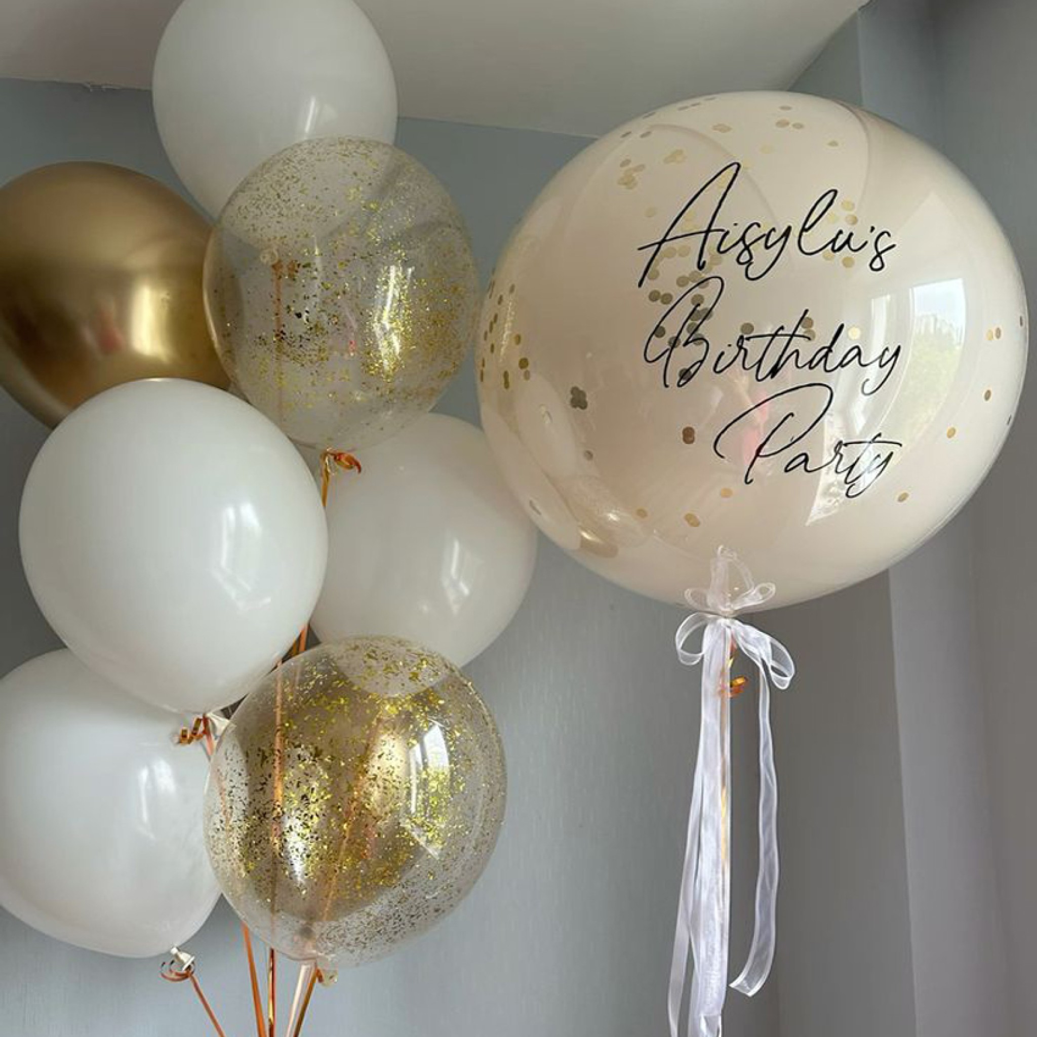Elegant Hotel Birthday Surprise Balloon Decoration
