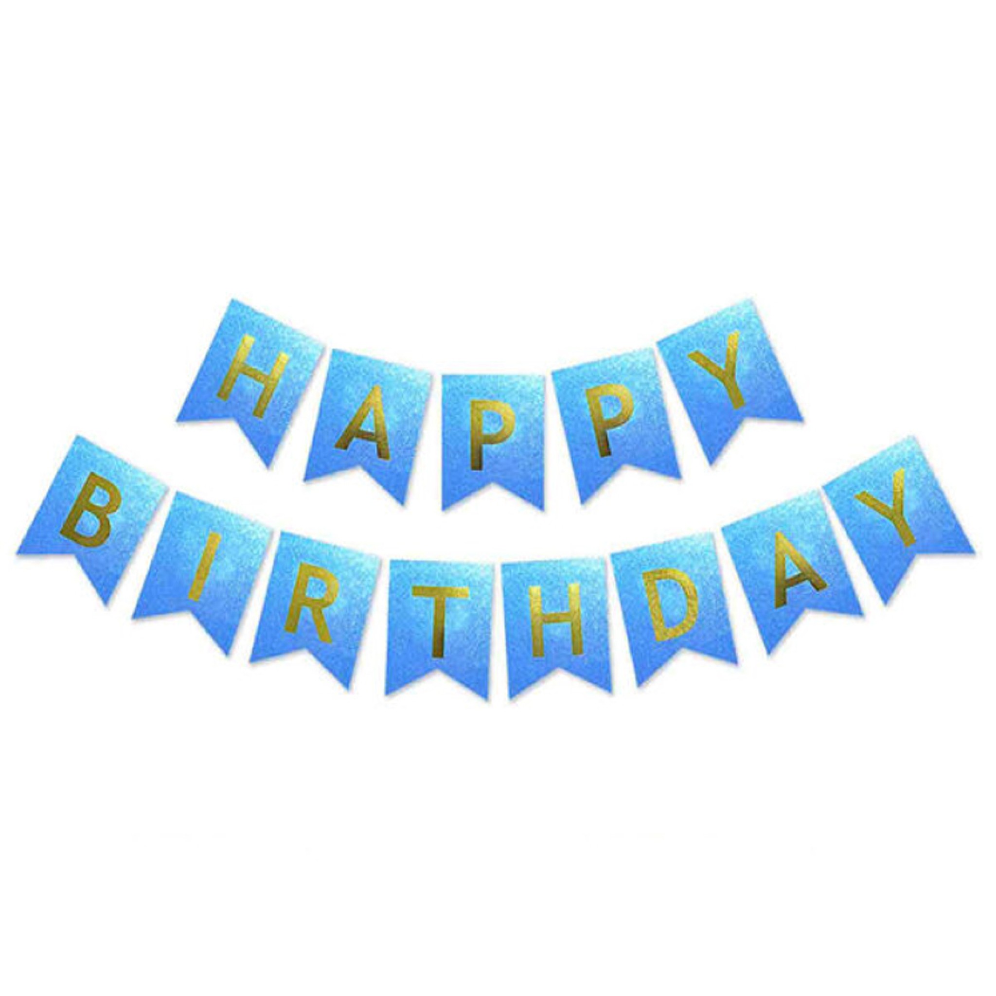 Glittery Blue Happy Birthday Banner Dubai  Sparkle Party Decoration