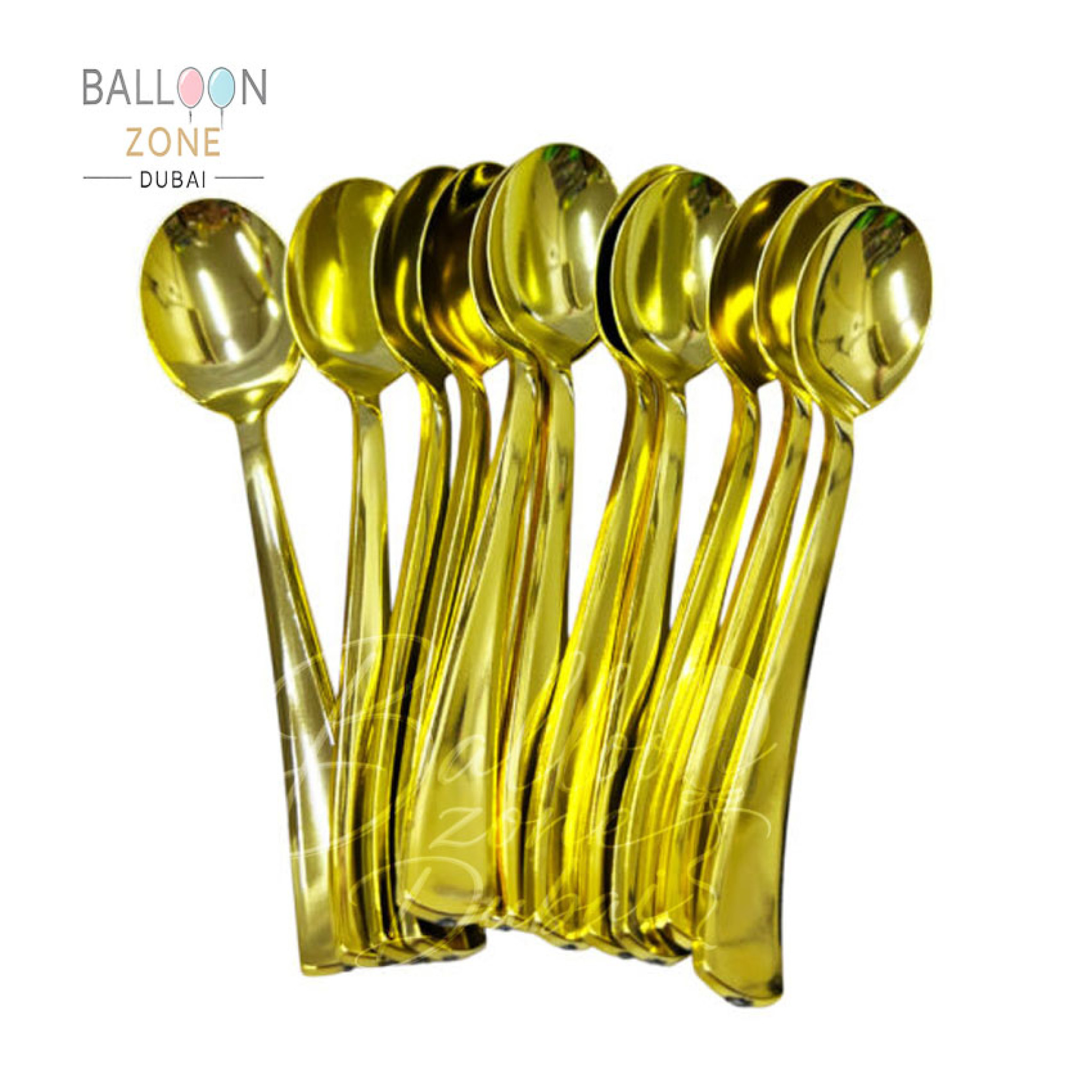 Gold Metallic Plastic Spoons â€“ Disposable Party Tableware