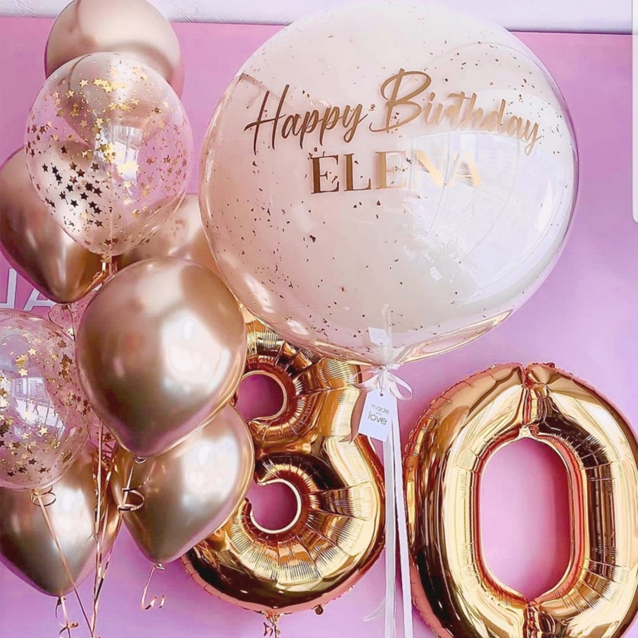 Golden and golden confettiï¿½ Balloon Bouquets