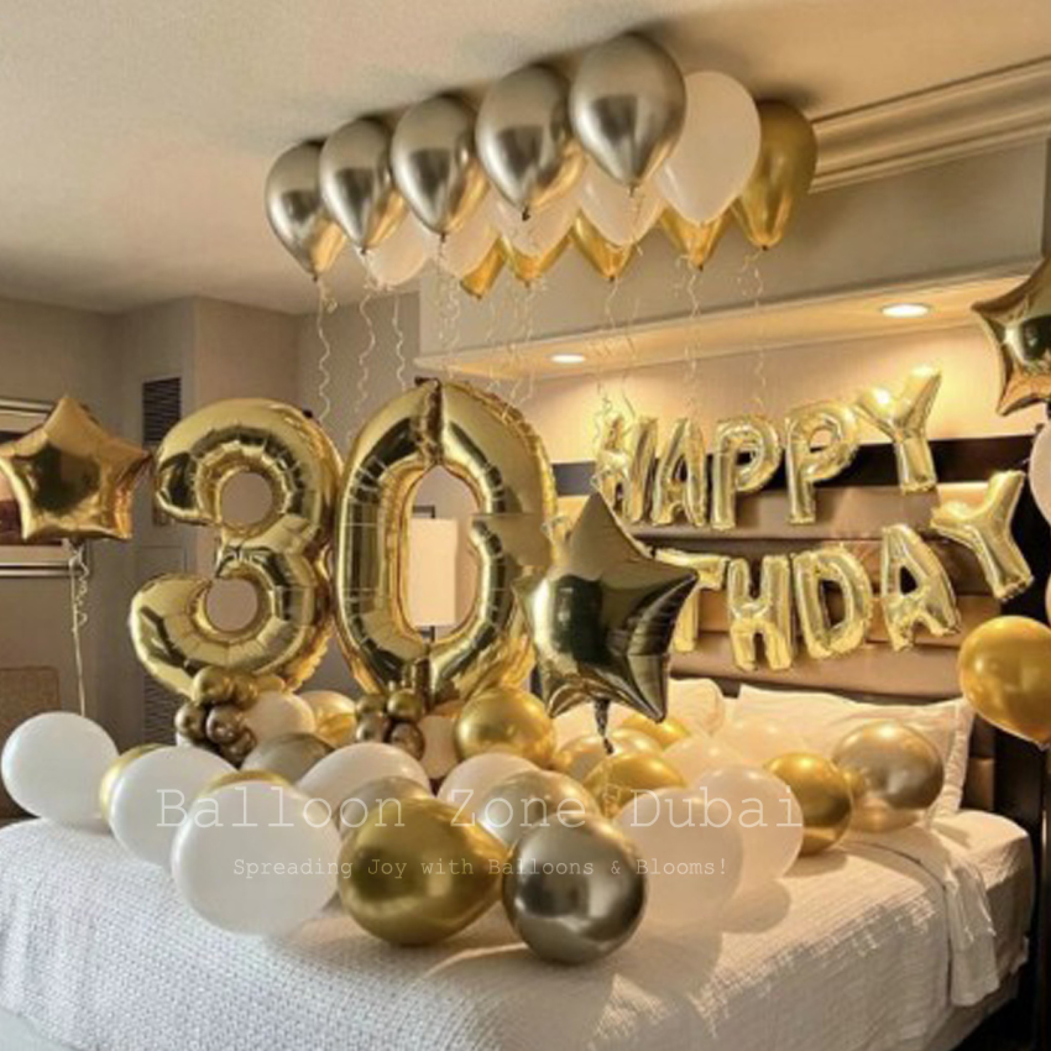 Golden Luxe Birthday Celebration Balloon Package