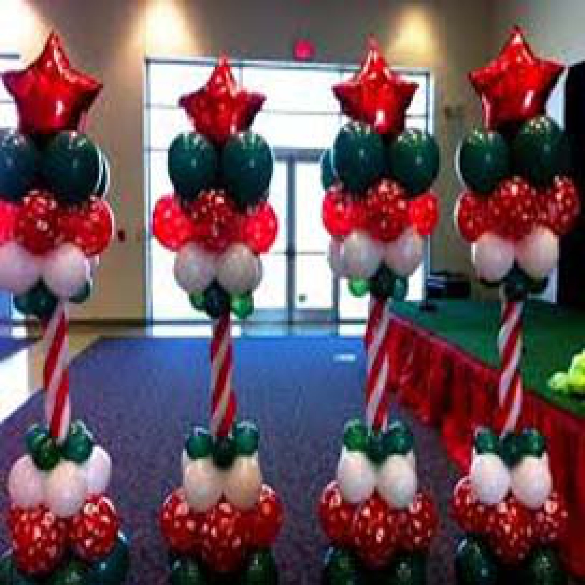 Personalized Candy Cane Star Balloon Bouquet (CH-ID#0103)