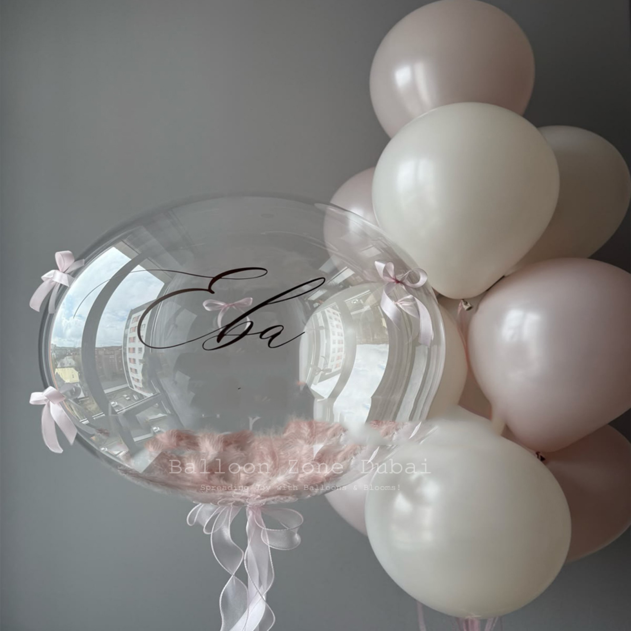 Pink Elegance Customized Bubble Balloon Bouquet Set