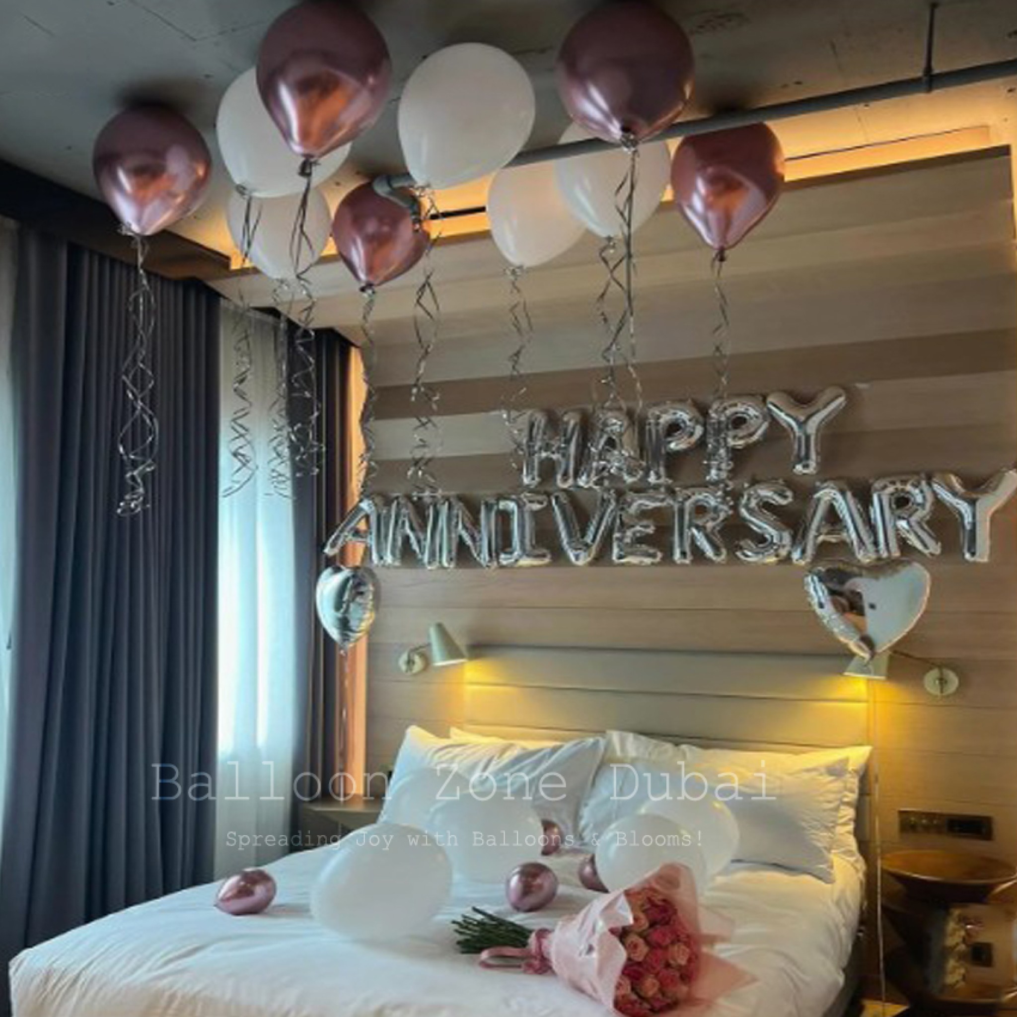 Rose Gold Anniversary Bliss Balloon Package