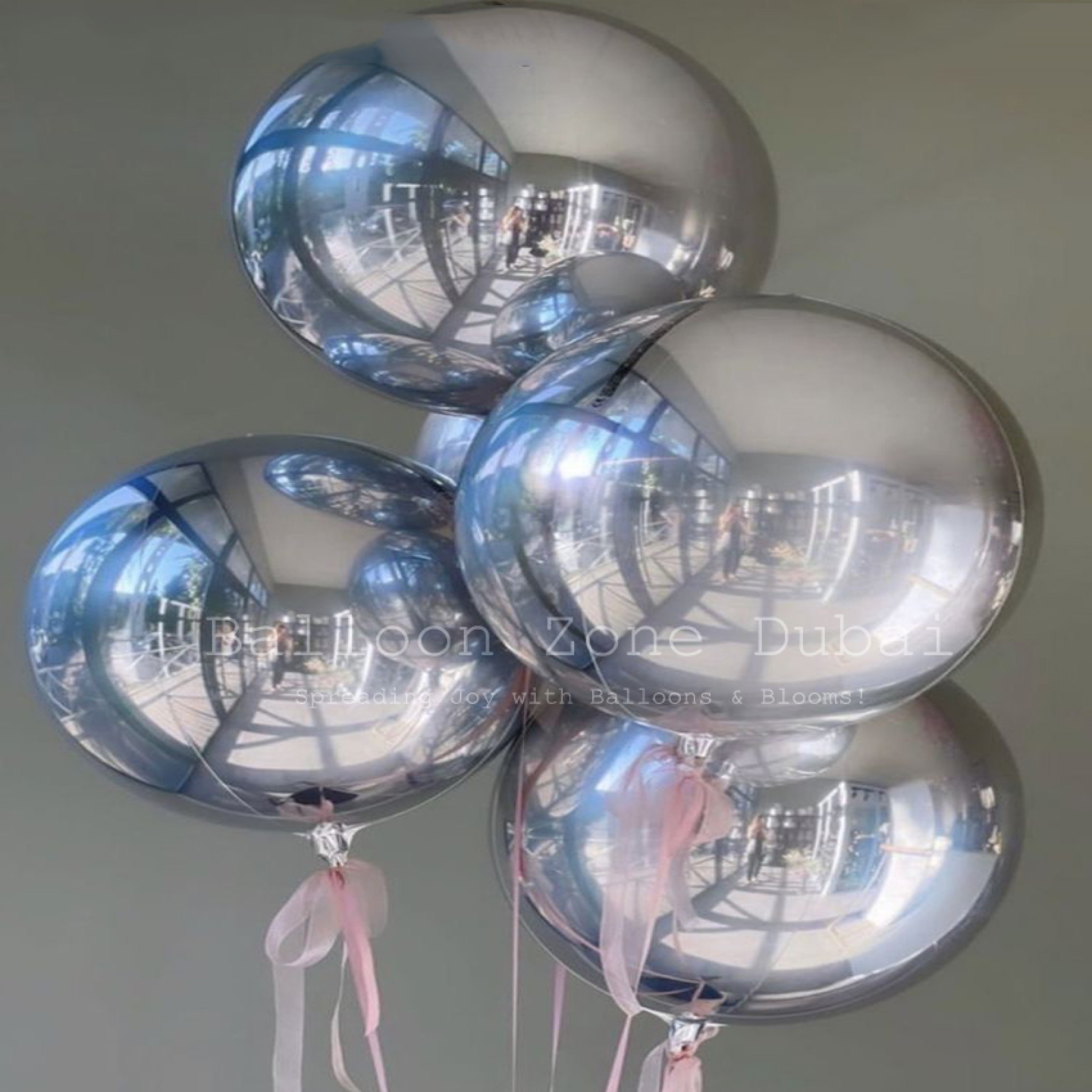 Silver Elegance Orbz Balloon Bouquet