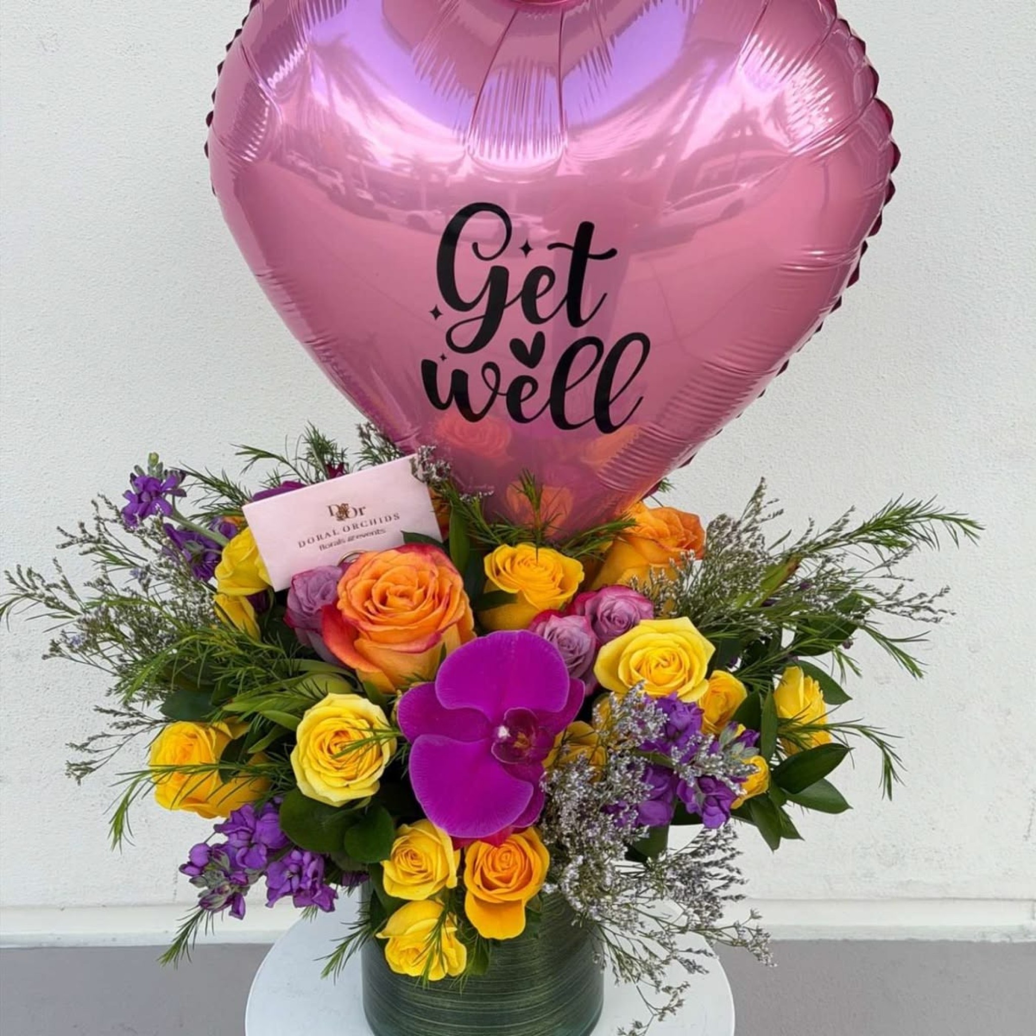 Sunburst Healing: Premium "Get Well" Floral & Balloon Box