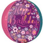 16" BIRTHDAY GARDEN PATCH CLEAR ORB Z BALLOON