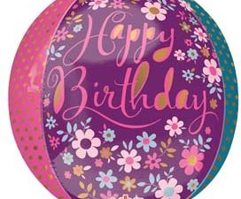 16" BIRTHDAY GARDEN PATCH CLEAR ORB Z BALLOON