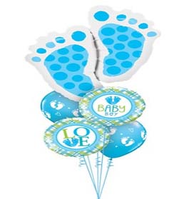 Welcome Little Prince Newborn Baby Balloon Bouquet(NEB-ID#0028)