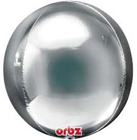 16" Silver Orbz Helium Foil Balloon (OB-ID#0117)