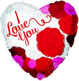 17" Orbz I Love You Roses Helium Foil Balloon (OB-ID#0119)
