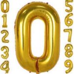 34" Gold Number 0 Helium Foil Balloon