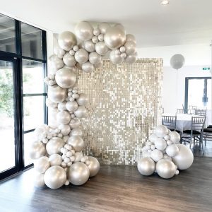 3 M Bright white and Sandish Organic balloon garland(WE-ID#0052)