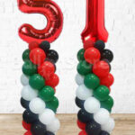 Flag day balloons pillars
