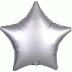 Silver Royal Star Satin Helium Foil Balloon