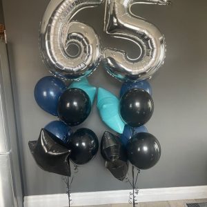 65th helium balloons bouquet