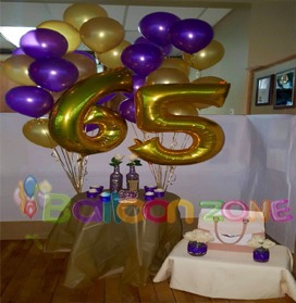 65th birthday balloons