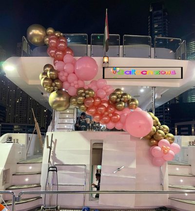 Exclusive Pink, Gold & Rosewood Organic Balloon Garland GR#ID004